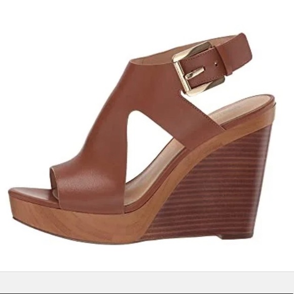 MICHAEL Kors Josephine Leather Peep Toe Wedges - Picture 3 of 13